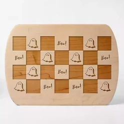 Kirklands Home Serving & Entertaining|Checkered Ghost Maple Halloween Cutting Board Tan