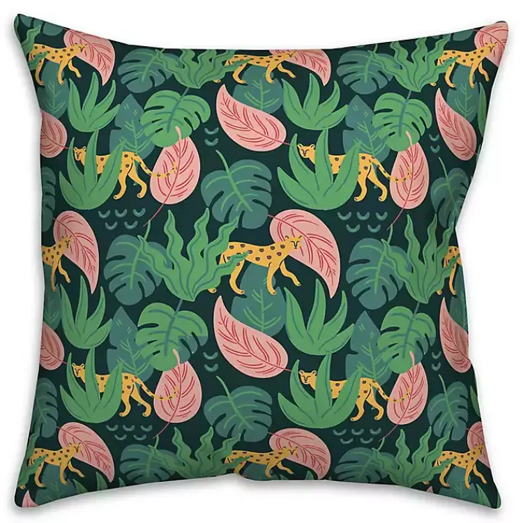 Kirklands Home Outdoor Cushions & Pillows|Cheetahs and Leaves Outdoor Pillow