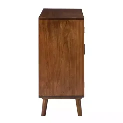 Kirklands Home Cabinets & Sideboards|Cherry Wood Frame Rattan Front Cabinet Brown