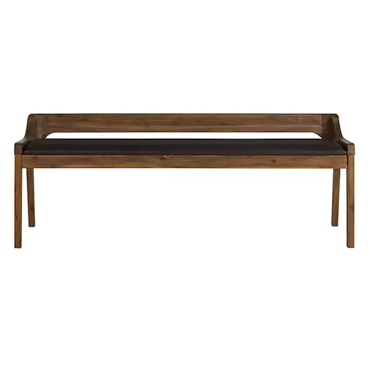 Kirklands Home Benches & Ottomans|Chestnut Acacia Wood Cushioned Bench Brown