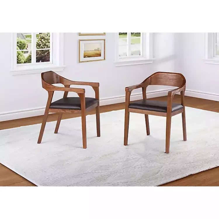 Kirklands Home Dining Chairs|Chestnut Ramus Dining Armchairs, Set of 2 Brown