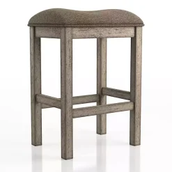 Kirklands Home Bar Stools & Counter Height Stools|Chestnut Wood Upholstered Counter Stools, Set of 2 Brown