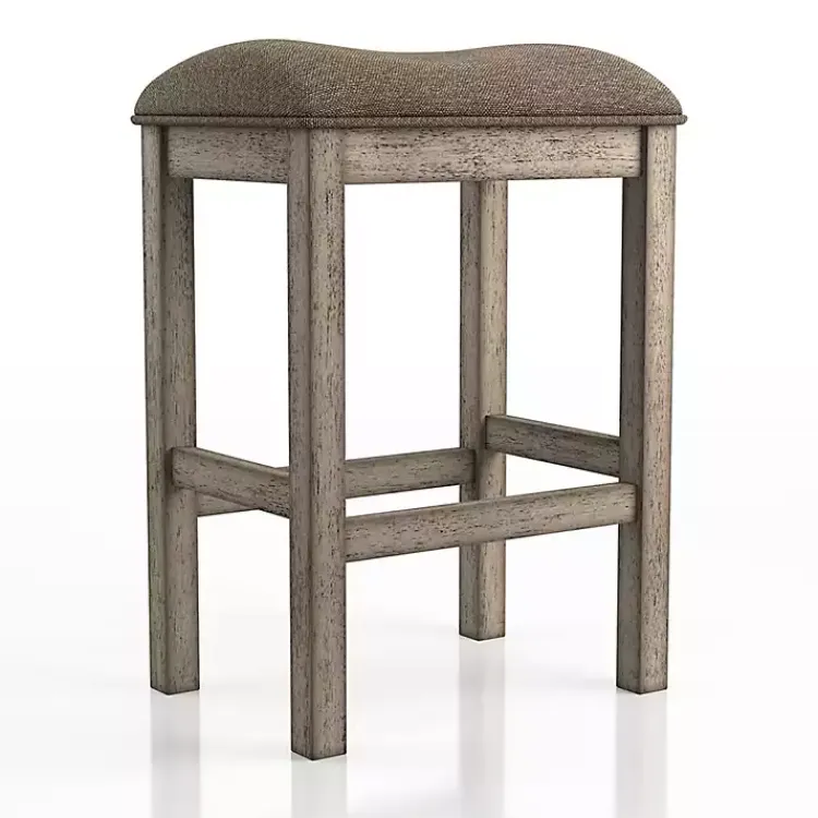 Kirklands Home Bar Stools & Counter Height Stools|Chestnut Wood Upholstered Counter Stools, Set of 2 Brown