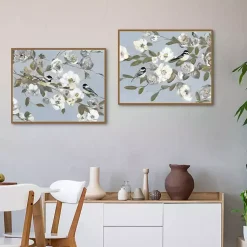 Kirklands Home Framed Art|Chickadee Blossoms Framed Canvas Prints, Set of 2