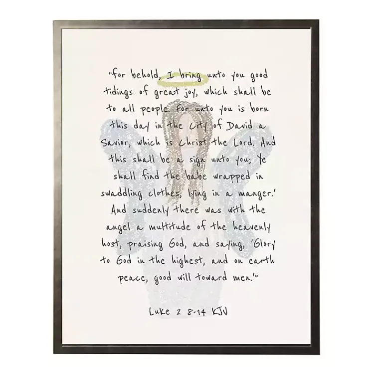 Sale Christmas Angel Verse Framed Print Christmas Art & Wall Decor