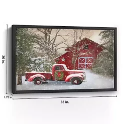 Online Christmas Barn & Truck Framed Canvas Art Print Christmas Art & Wall Decor