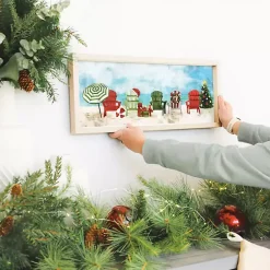 Clearance Christmas Beach Chairs Framed Art Print Christmas Art & Wall Decor