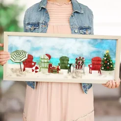 Clearance Christmas Beach Chairs Framed Art Print Christmas Art & Wall Decor