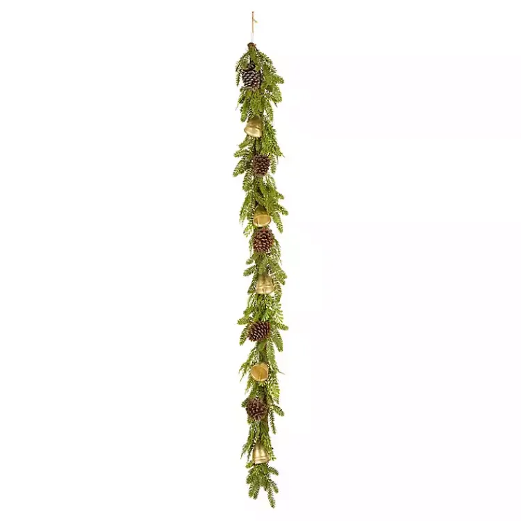 Best Christmas Bells Pine Garland with Pinecones, 6 ft. Christmas Arrangements & Garland
