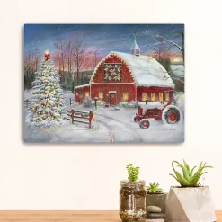 Sale Christmas Cozy Barn Canvas Art Print, 18x24 Christmas Art & Wall Decor