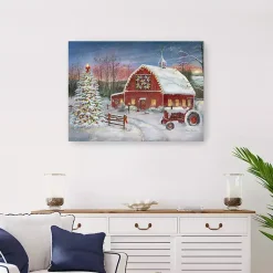 Best Christmas Cozy Barn Canvas Art Print, 24x30 Christmas Art & Wall Decor