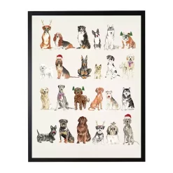 Online Christmas Dog Grid Framed Art Print Christmas Art & Wall Decor