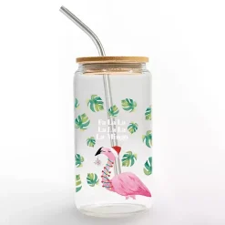 New Christmas Fa La La La-Mingo Glass Tumbler Christmas Dining & Entertaining