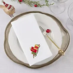 Kirklands Home Table Linens|Christmas Gifts Embroidered 4-pc. Napkin Set
