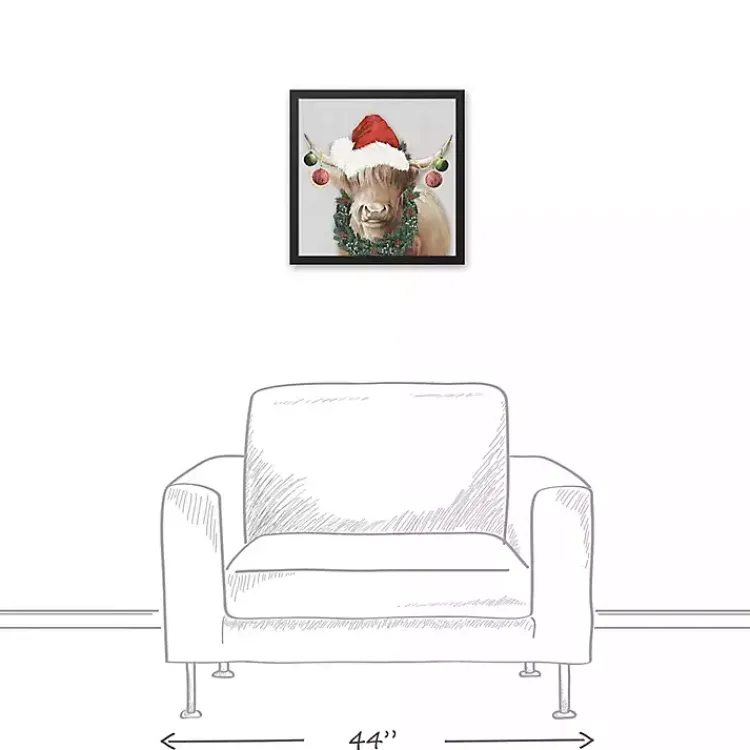 Best Christmas Highland Cow Black Framed Canvas Print Christmas Art & Wall Decor