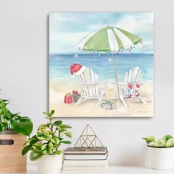 Hot Christmas on the Beach Canvas Art Print, 20x20 in. Christmas Art & Wall Decor