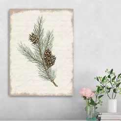Clearance Christmas Pine and Cone Canvas Art Print Christmas Art & Wall Decor