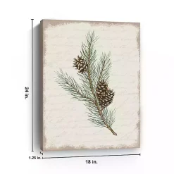 Clearance Christmas Pine and Cone Canvas Art Print Christmas Art & Wall Decor