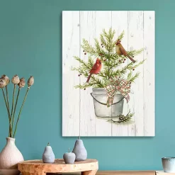 Outlet Christmas Pine with Cardinals Canvas Art Print Christmas Art & Wall Decor