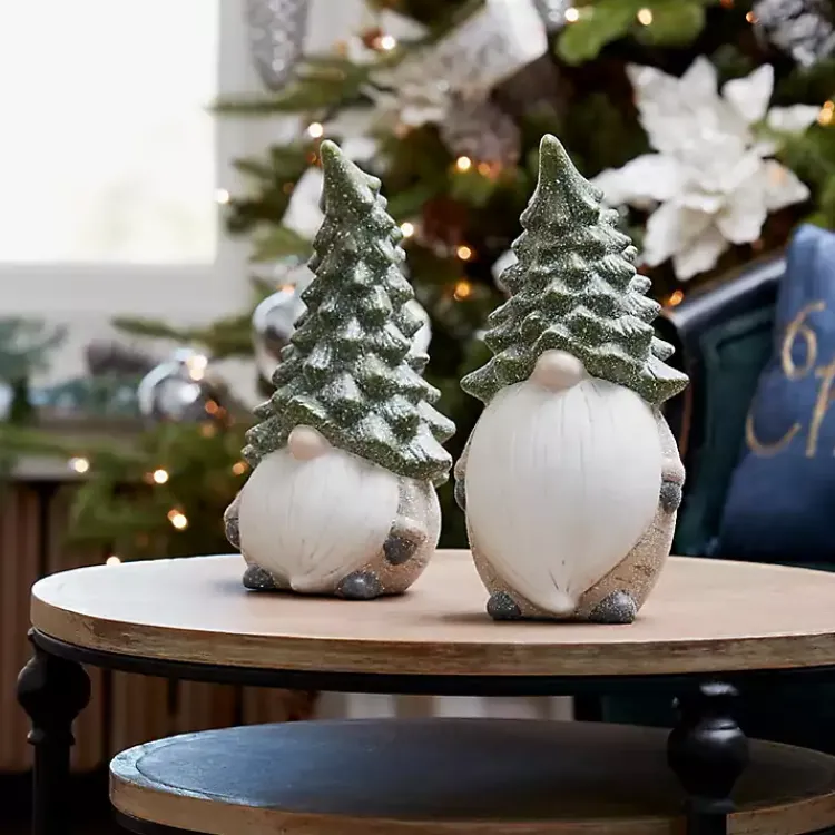 Hot Christmas Pinetree Gnome Figurines, Set of 2 Christmas Decorations