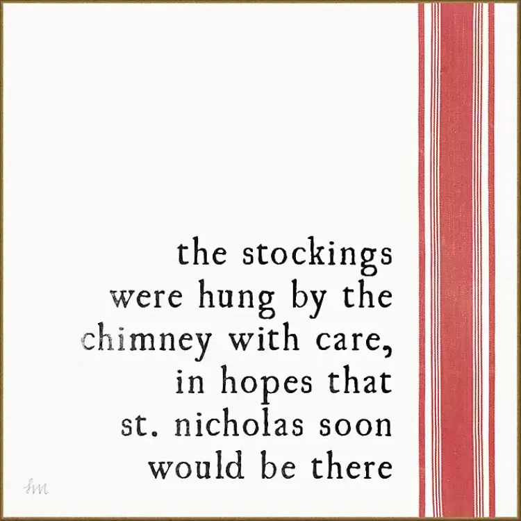 Clearance Christmas Quote Right Stripe Canvas Wall Plaque Christmas Art & Wall Decor