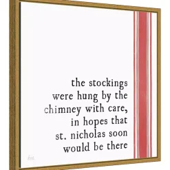 Clearance Christmas Quote Right Stripe Canvas Wall Plaque Christmas Art & Wall Decor
