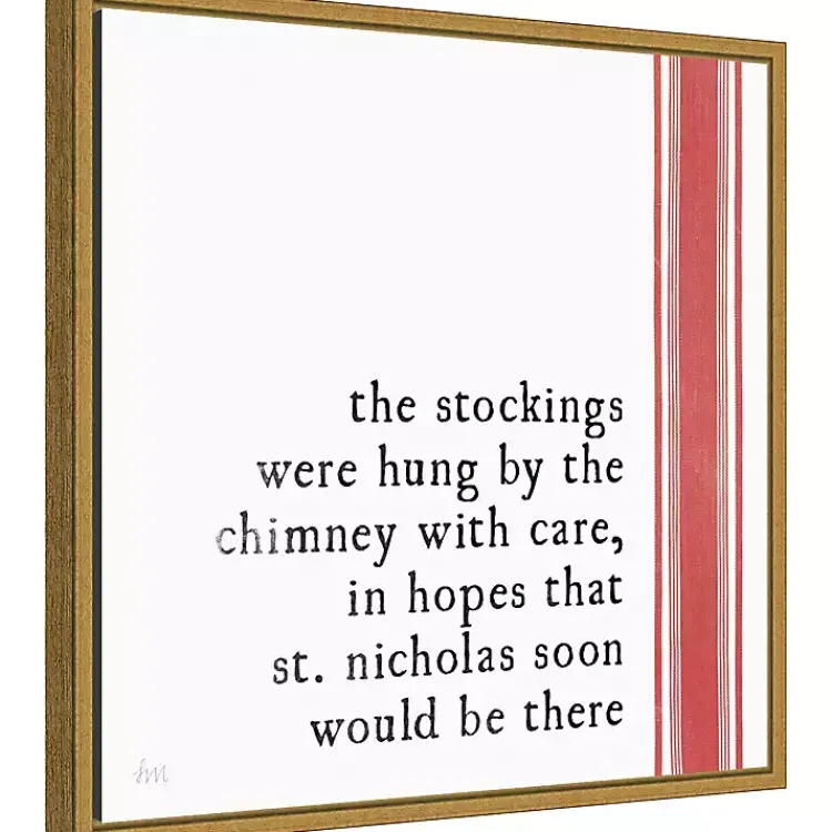 Clearance Christmas Quote Right Stripe Canvas Wall Plaque Christmas Art & Wall Decor