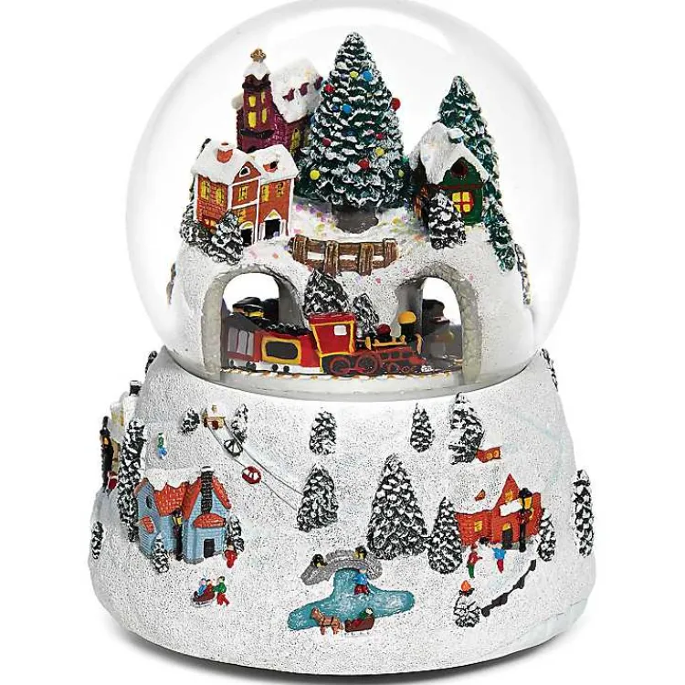 Outlet Christmas Rotating Train Musical Glitter Dome Christmas Decorations