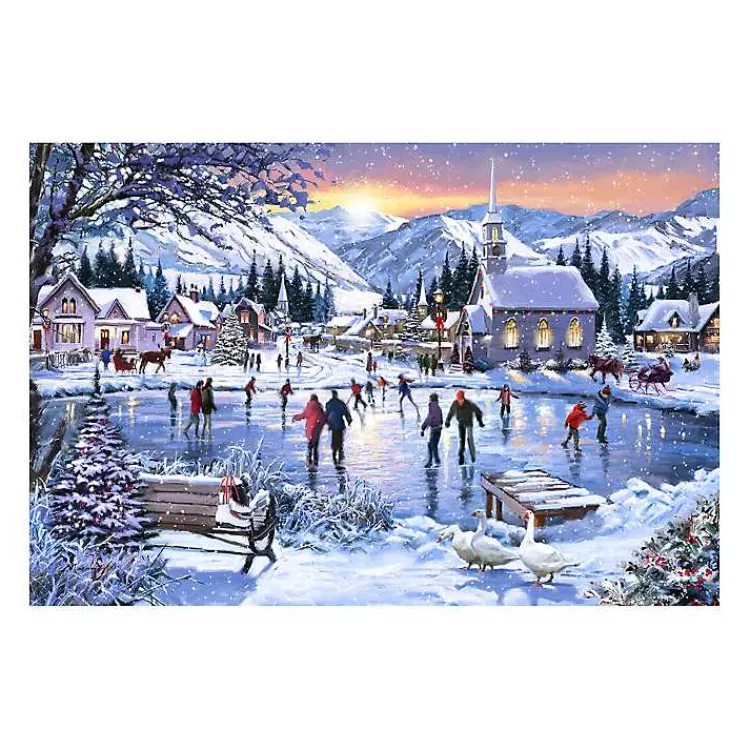Best Christmas Skating Canvas Art Print Christmas Art & Wall Decor