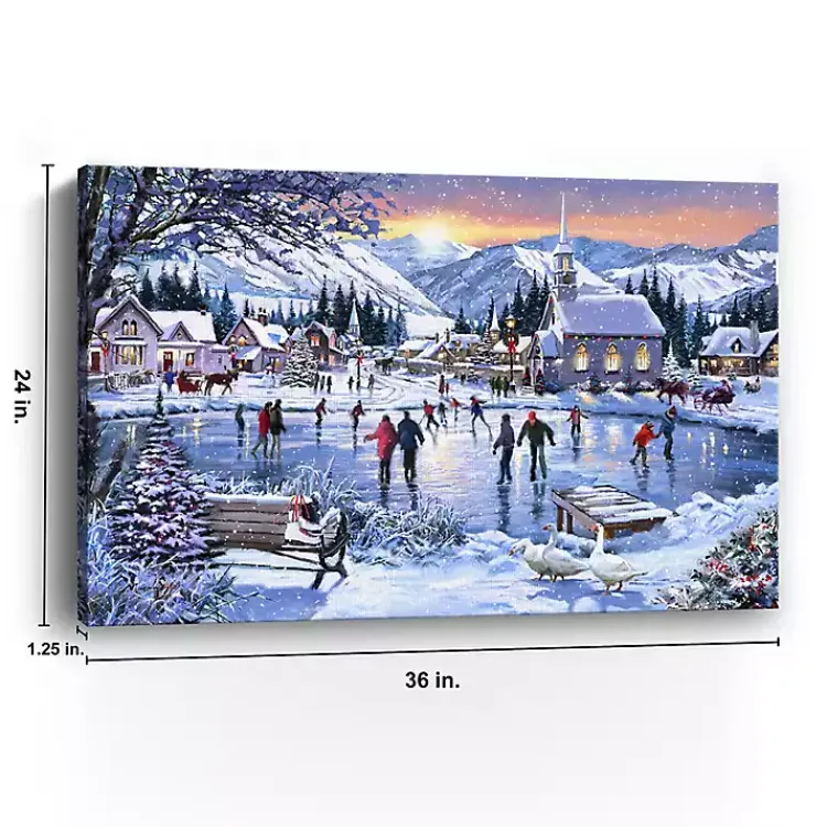 Best Christmas Skating Canvas Art Print Christmas Art & Wall Decor