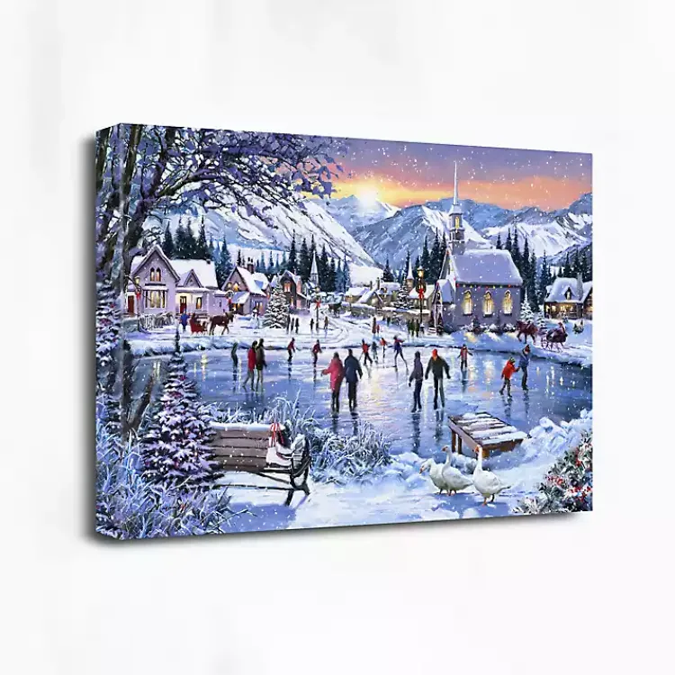 Best Christmas Skating Canvas Art Print Christmas Art & Wall Decor