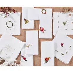 Kirklands Home Table Linens|Christmas Snowflake Embroidered 4-pc. Napkin Set White