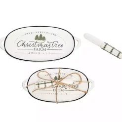 Kirklands Home Serving & Entertaining|Christmas Tree Farm Serving Platter with Spreader