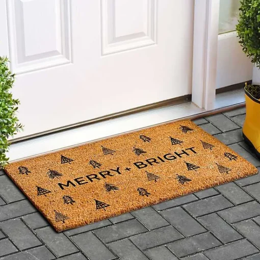 Outlet Christmas Tree Merry + Bright Coir Doormat Outdoor Christmas Decorations