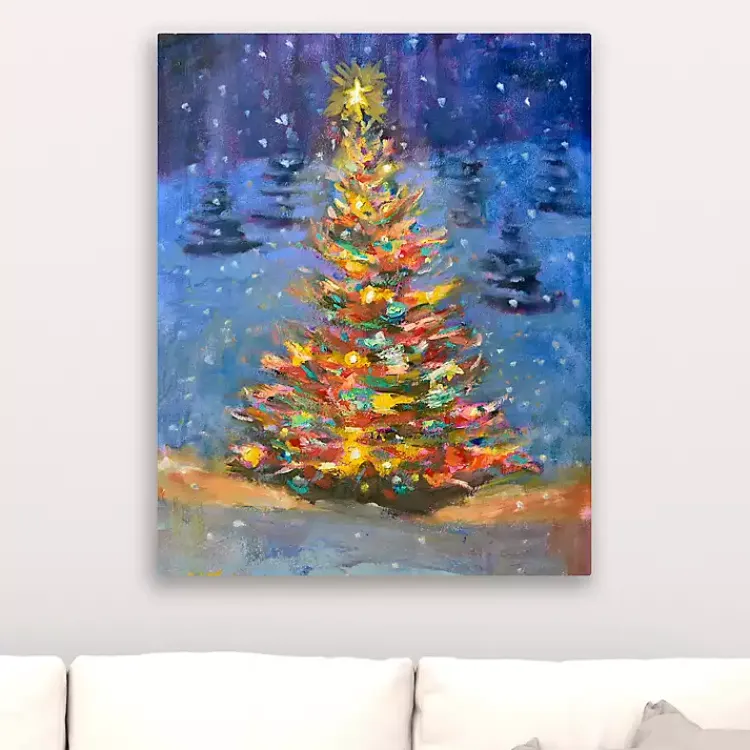 Clearance Christmas Tree Lights Canvas Art Print Christmas Art & Wall Decor