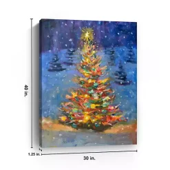Clearance Christmas Tree Lights Canvas Art Print Christmas Art & Wall Decor