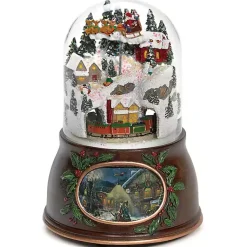 Best Christmas Village and Train Musical Glitter Dome Christmas Decorations