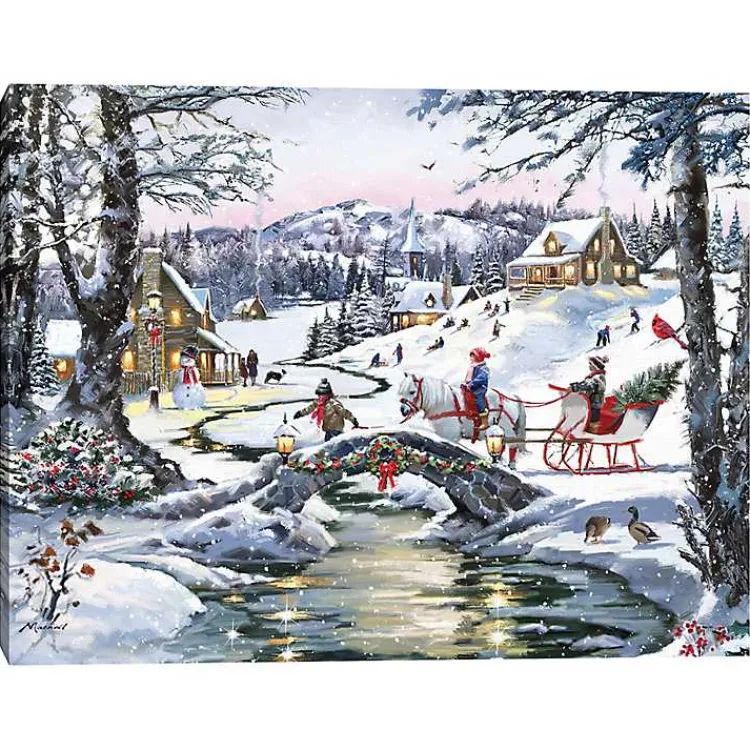 Outlet Christmas Village Canvas Art Print Christmas Art & Wall Decor
