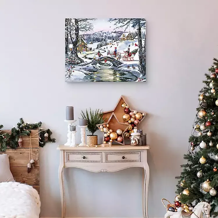 Outlet Christmas Village Canvas Art Print Christmas Art & Wall Decor