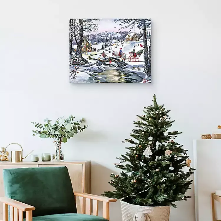 Outlet Christmas Village Canvas Art Print Christmas Art & Wall Decor