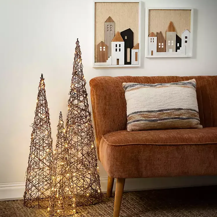 Outlet Christmas Village Framed Wall Plaques, Set of 2 Christmas Art & Wall Decor