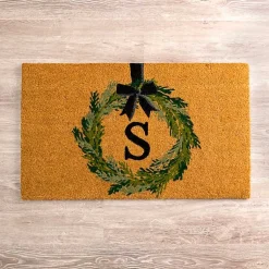 Kirklands Home Doormats|Christmas Wreath Monogram S Doormat