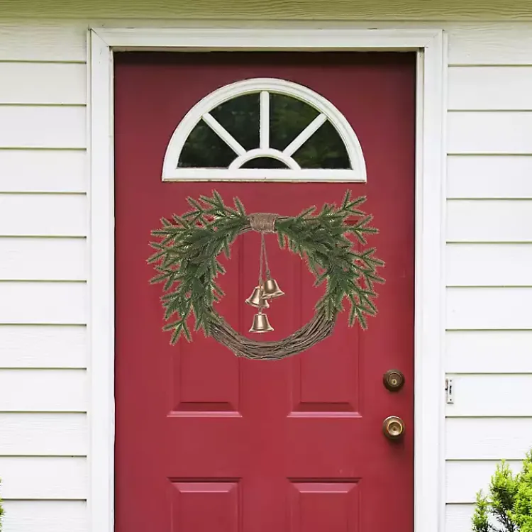 Hot Christmas Wreath with Gold Bells Christmas Wreaths