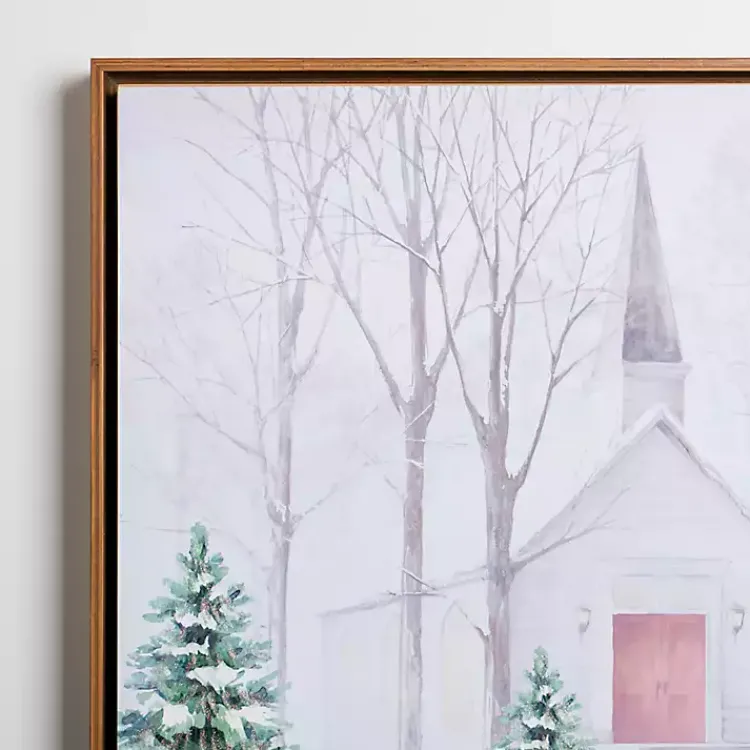 Hot Church Scene Snowy Forest Canvas Art Print Christmas Art & Wall Decor