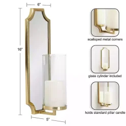 Discount Ciel Mirrored Pillar Candle Sconce Sconces