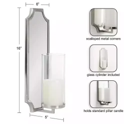 Best Ciel Mirrored Pillar Candle Sconce Sconces