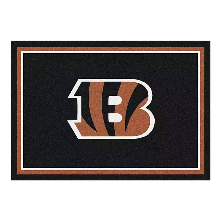 Kirklands Home Area Rugs|Cincinnati Bengals Area Rug, 4x6 Black