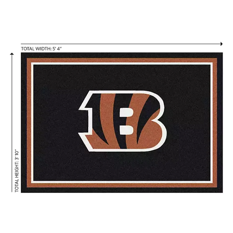 Kirklands Home Area Rugs|Cincinnati Bengals Area Rug, 4x6 Black