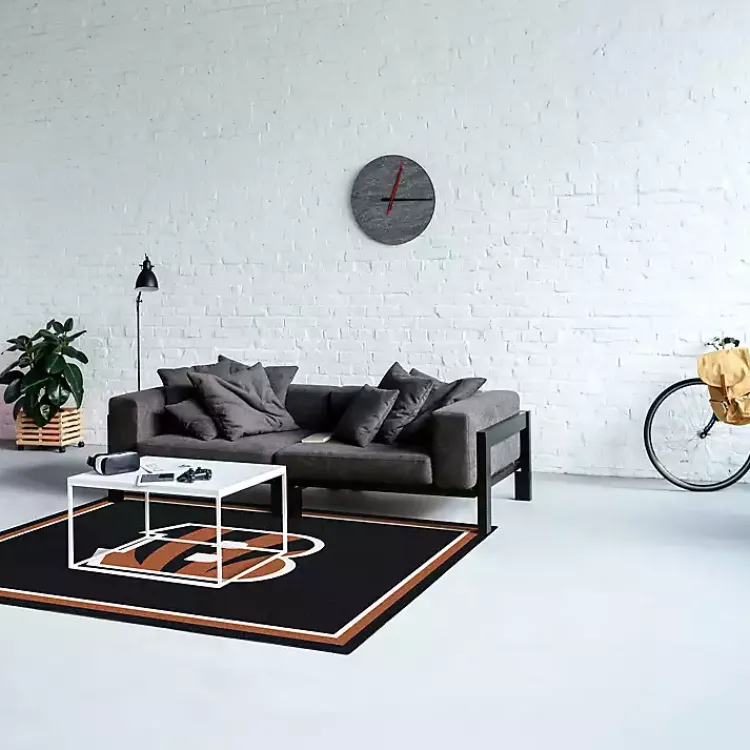 Kirklands Home Area Rugs|Cincinnati Bengals Area Rug, 4x6 Black