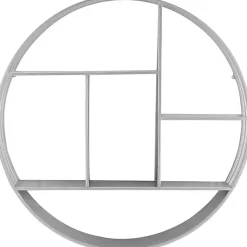 Kirklands Home Shelves|Circular Open Sides Floating Shelf Silver